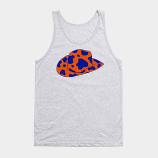 Dark Orange and Blue cowboy hat Tank Top